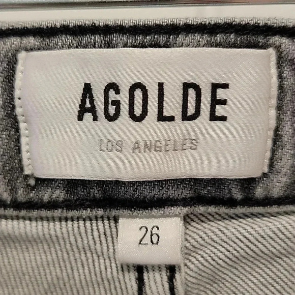 Agolde Nico High Rise Skinny Raw Hem Faded Grey Jeans Size 26 - Picture 2 of 7